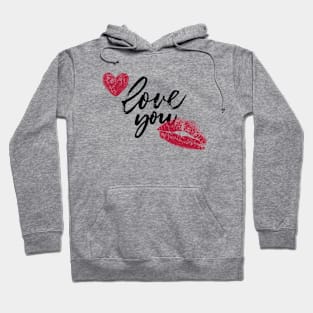 Love You Kiss Lipstick Hoodie